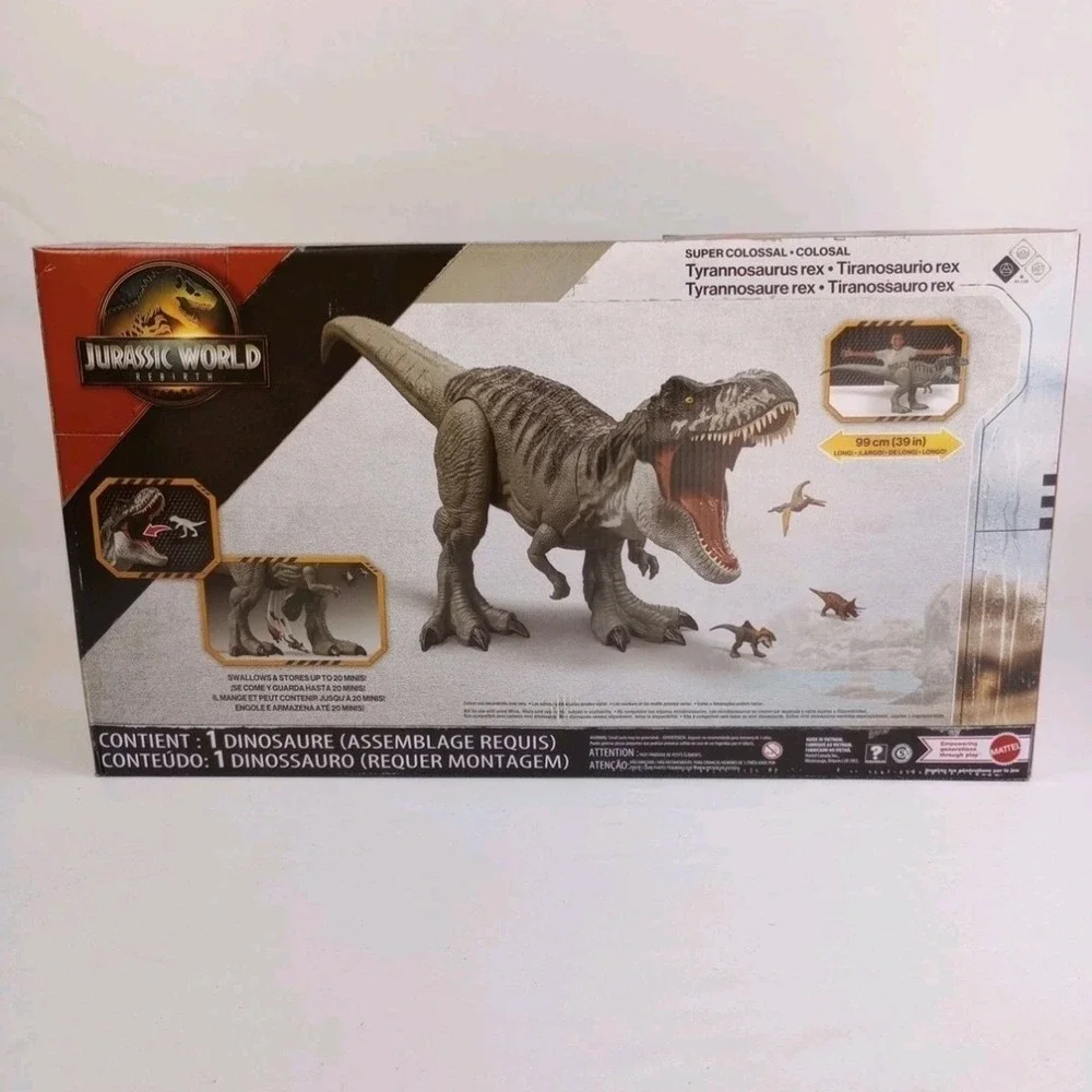 Mattel Jurassic World Rebirth Super Colossal Tyrannosaurus Rex 3ft‎ Dinosaur Toy